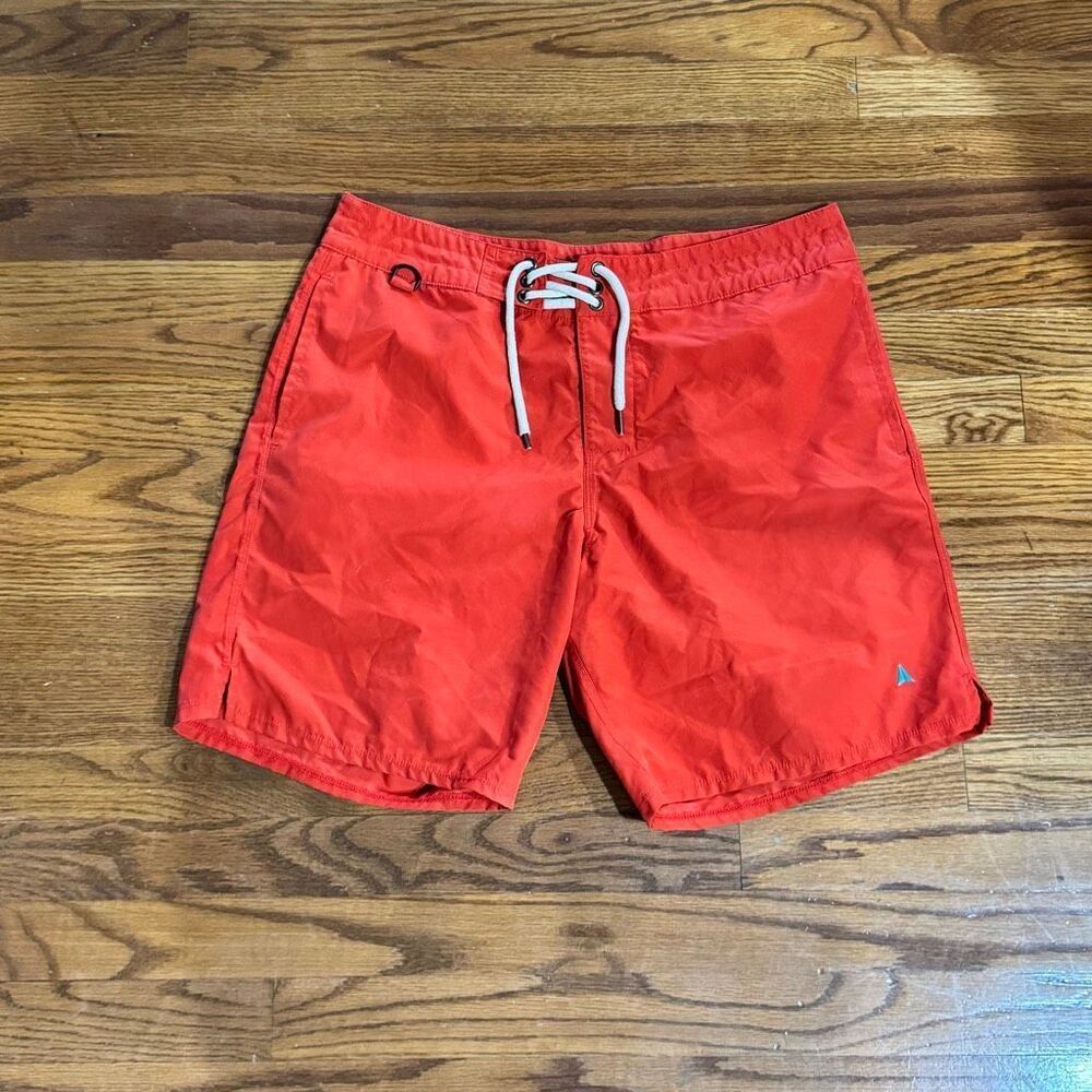Fair Harbor Norton Point Swim Trunks. Size 34. Red.